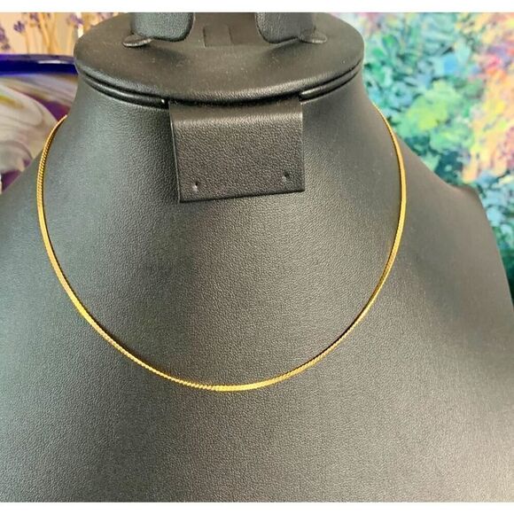 Vintage Gold Flat Link chain, Unmarked - Picture 1 of 2